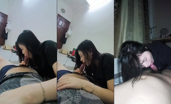 Đi làm về chưa kịp thay đồ em đã kéo quần xuống ngấu nghiến bú mút